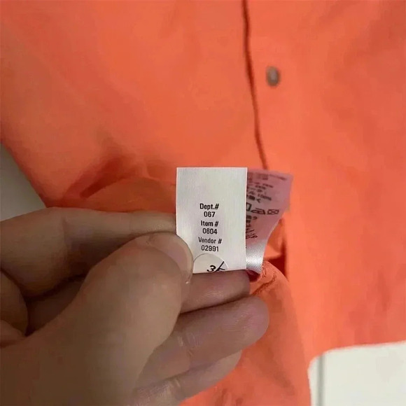 Eddie Bauer Men's Short Sleeve Orange Button-Up Shirt Size S Casual - Picture 9 of 10